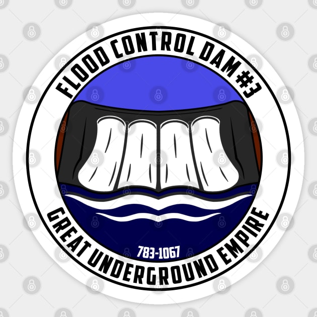 Flood Control Dam #3 Sticker by AngryMongoAff